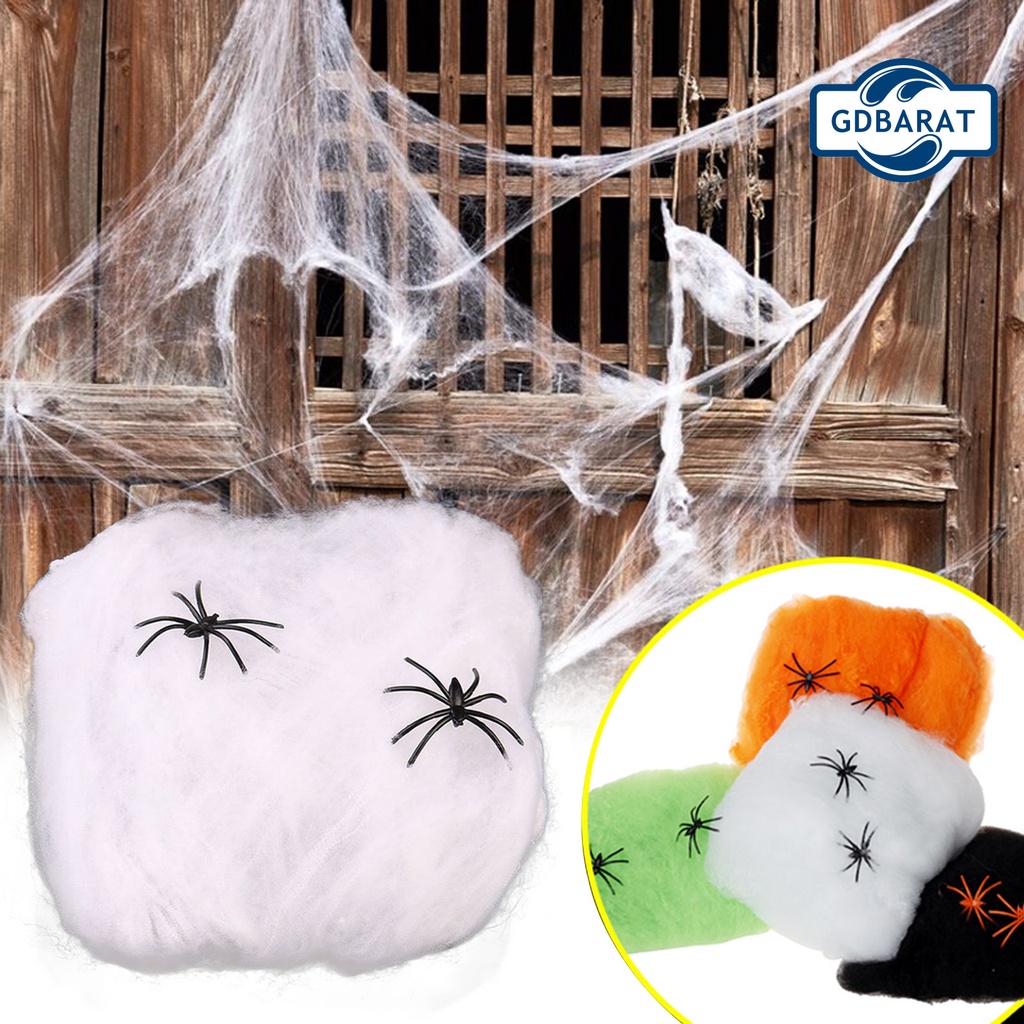 Mạng Nhện Nhân Tạo Màu Trơn Nhiều Màu Sắc Dùng Để Trang Trí Halloween