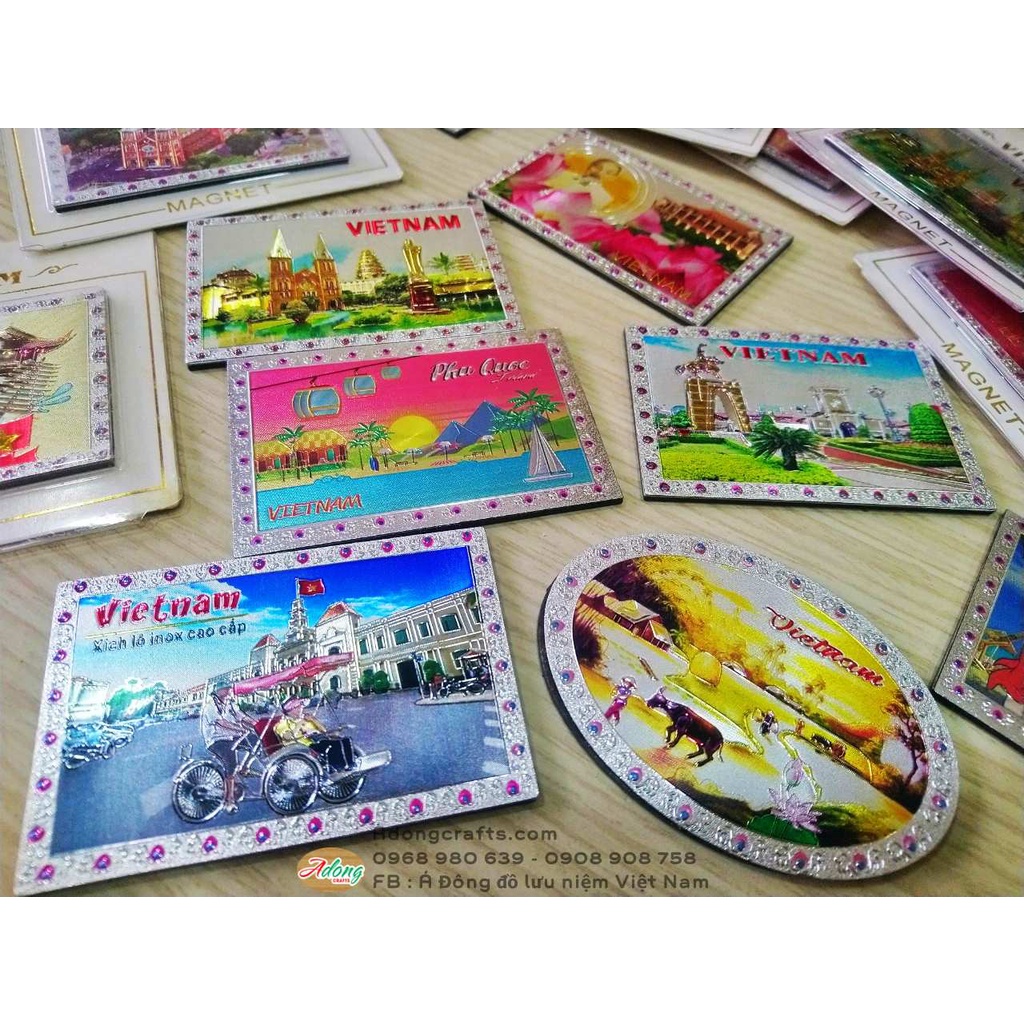 Magnet hit nam châm trang trí tủ lạnh bằng kim loại hình ảnh mầu sắc - Quà tặng lưu niệm Việt Nam