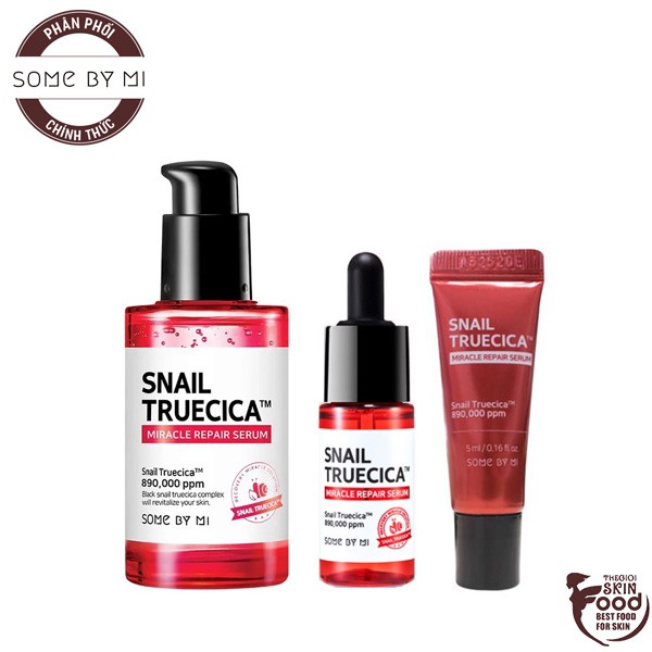Tinh chất Ốc Sên phục hồi da thâm, sẹo do mụn Hàn Quốc Some By Mi Snail Truecica Miracle Repair Serum