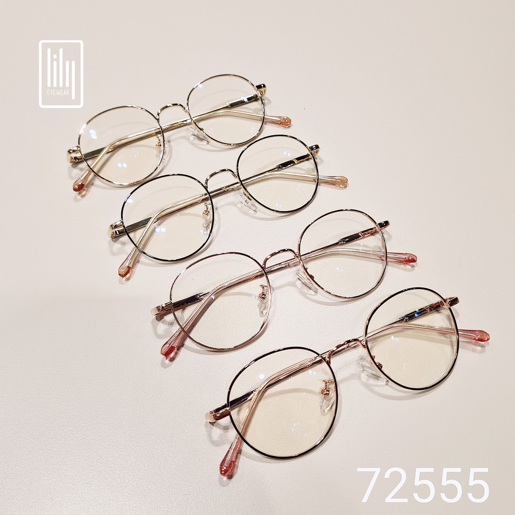 Gọng kính cận nữ kim loại Lilyeyewear mắt tròn màu sắc thời trang phù hợp khuôn mặt nhỏ 72555 | BigBuy360 - bigbuy360.vn