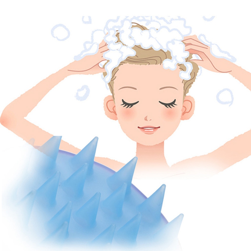 [Hàng mới về] Lược silicon mềm mát xa da đầu cầm tay tmdyx