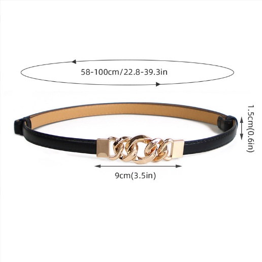 Thắt Lưng Da Pu Thiết Kế Khóa Kim Loại Sang Trọng Thời Trang Cho Nữ