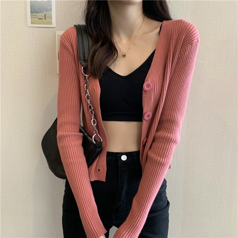 Áo Khoác Len Nữ Dài Tay Cổ Tim Trẻ Trung Quyến Rũ Hợp Thời Trang TOTICHAN AK12