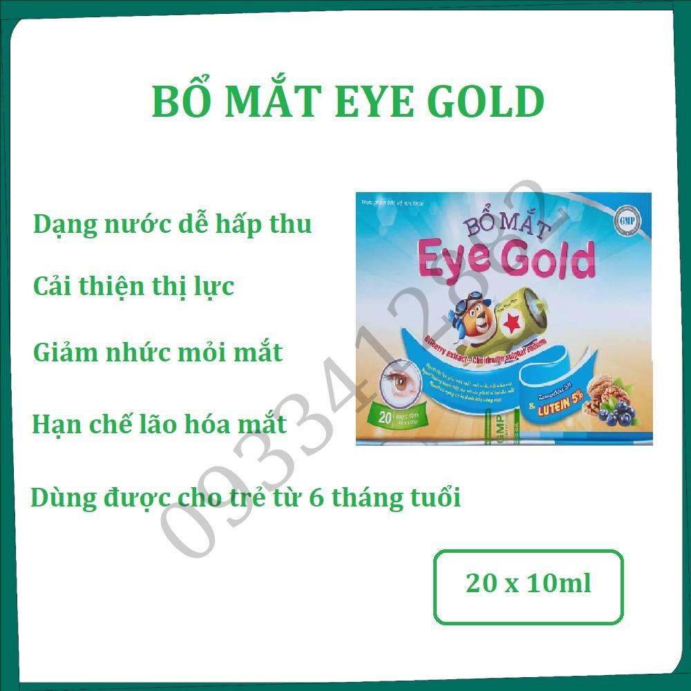 Bổ mắt Eye Gold hộp 20 ống giúp giảm mỏ mắt, khô mắt, cải thiện thị lực, dùng cho trẻ từ 6 tháng tuổi - 100% Chính hãng