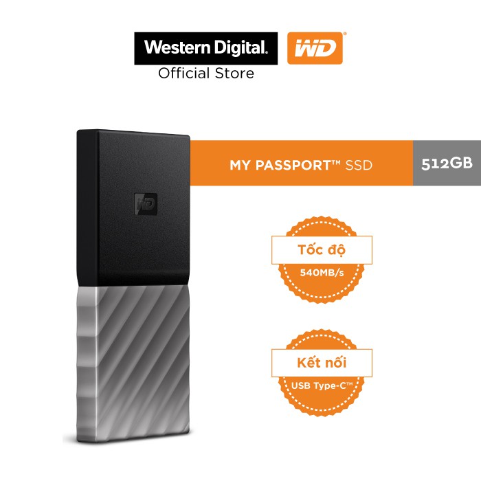 [Mã ELMALL1TR giảm 5% đơn 3TR] Ổ Cứng WDMy Passport SSD 512GB