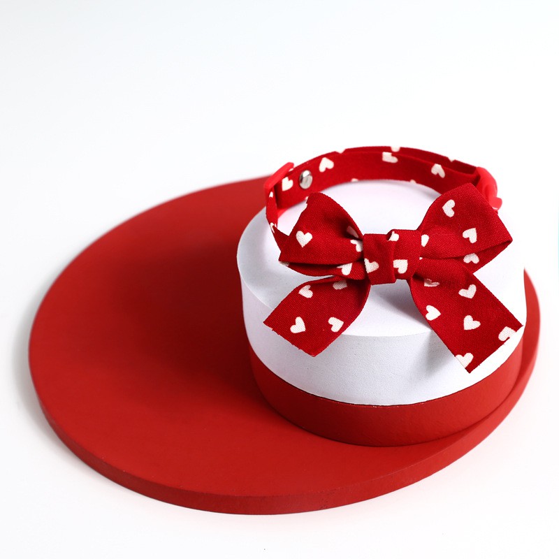 Vòng cổ cho mèo màu đỏ trái tim, nhiều hình siêu cute