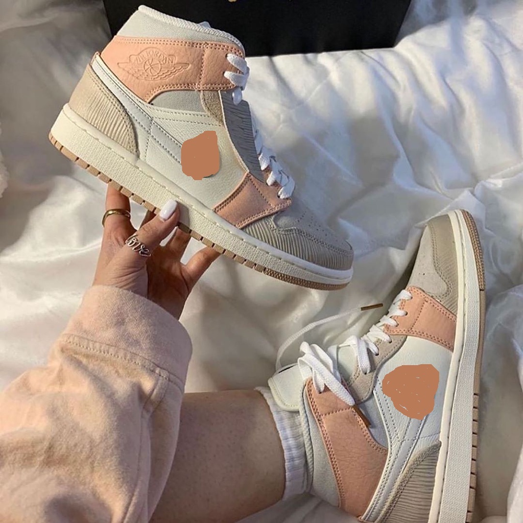 giày Air Jordan Xám Cam Nhạt Cao Cấp Nam Nữ hàng cao cấp