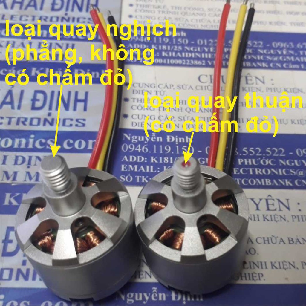 ĐỘNG CƠ BRUSHLESS KHÔNG CHỔI THAN 2212 F450F550 920kv 48g thuận/nghịch kde4383