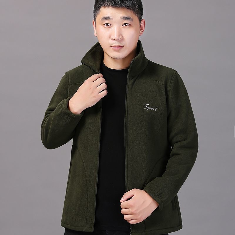 ✥▧Áo len của cha già trung niên và bộ lông cừu mùa thu thú đông thể thao mặc quần lót bình thường đàn ông