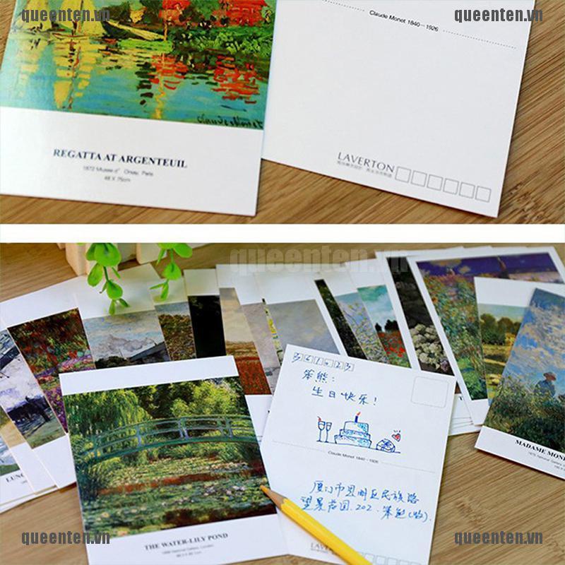 Set 30 Tấm Bưu Thiếp Hoạ Tiết Hoạt Hình Phong Cách vintage Thẻ