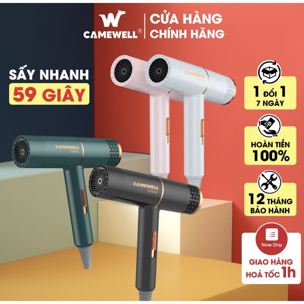 [ BH_12 Tháng] Máy sấy tóc mini CameWell tạo kiểu tóc chuyên nghiệp bảo vệ tóc