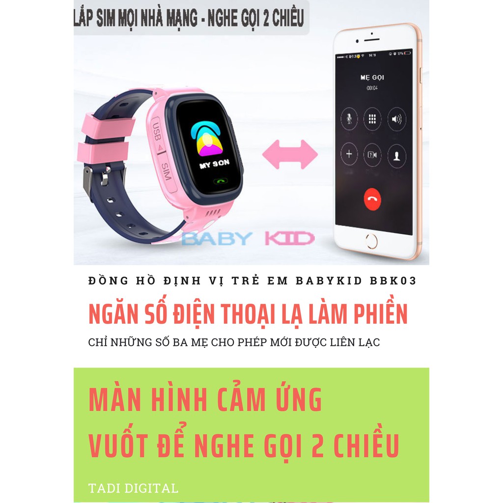 [1 ĐÔI 1] ĐỒNG HỒ THÔNG MINH ĐỊNH VỊ TRẺ EM TADI KID S03, (CHIP WIFI/LBS) CHỐNG NƯỚC IP67.CÓ CAMERA. HỖ TRỢ TIẾNG VIỆT