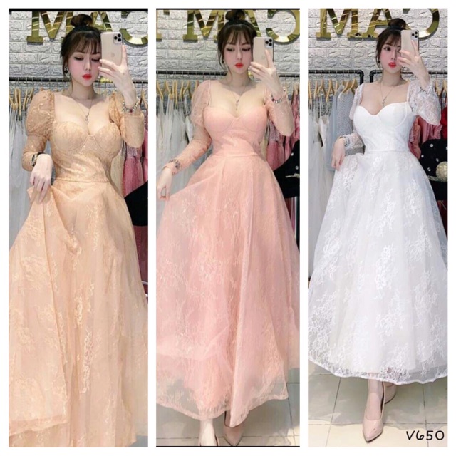 ẢNH VÀ VIDEO THẬT 10000% Đầm lưới phối ren kèm lót