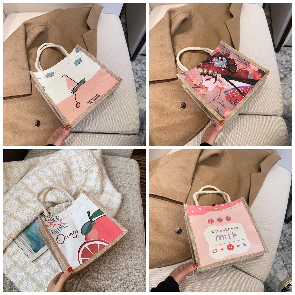 Túi cói mini 6 mẫu size 21 x 21cm | BigBuy360 - bigbuy360.vn