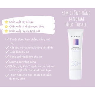 Kem chống nắng banobagi milk thistle repair sunscreen spf50 50ml