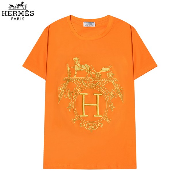 Áo Thun Cotton Tay Ngắn In Chữ Hermes Thời Trang Cho Nam Và Nữ