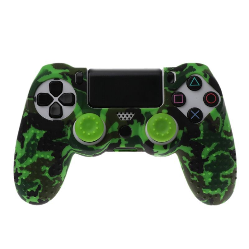 Ốp silicon chống trượt kèm nắp đậy cần gạt cho tay cầm chơi game Playstation PS4
