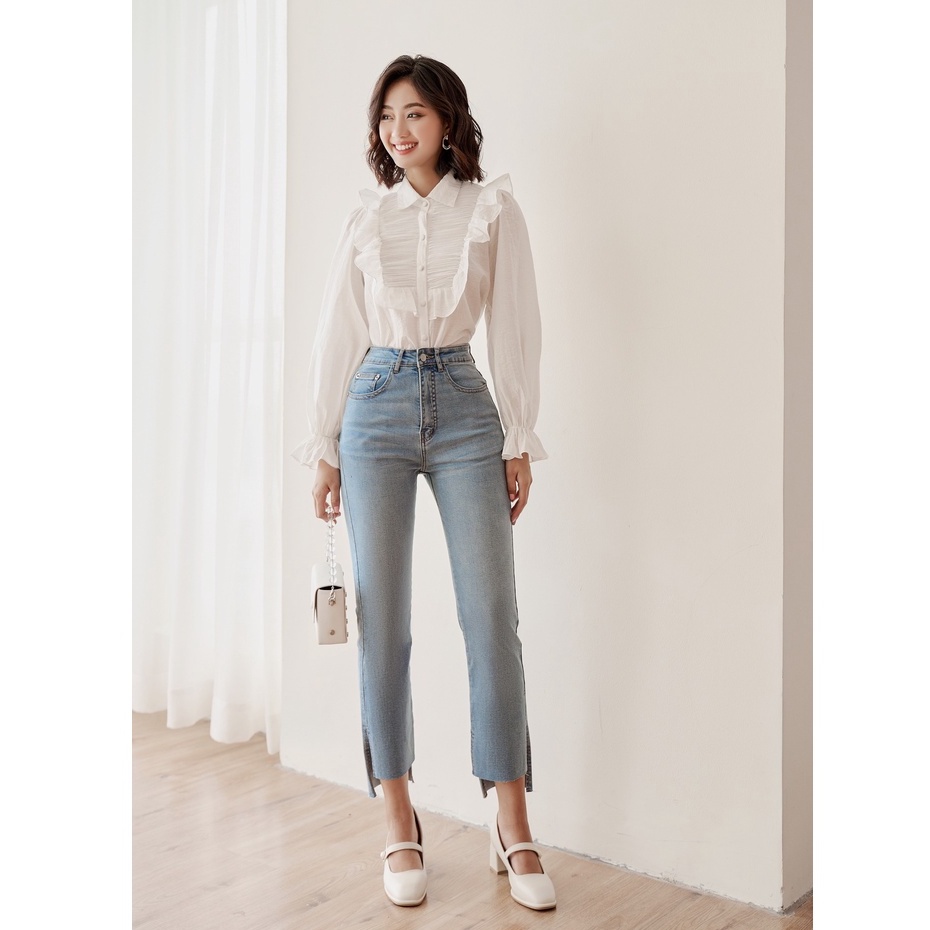 OLV - Quần Slit Hem Jeans In Blue