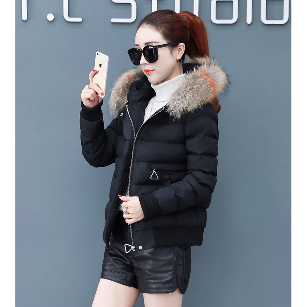 ÁO KHOÁC PHAO NỮ NÓN PHỐI LÔNG HÀNG QUẢNG CHÂU CAO CẤP CÓ 4 MẦU