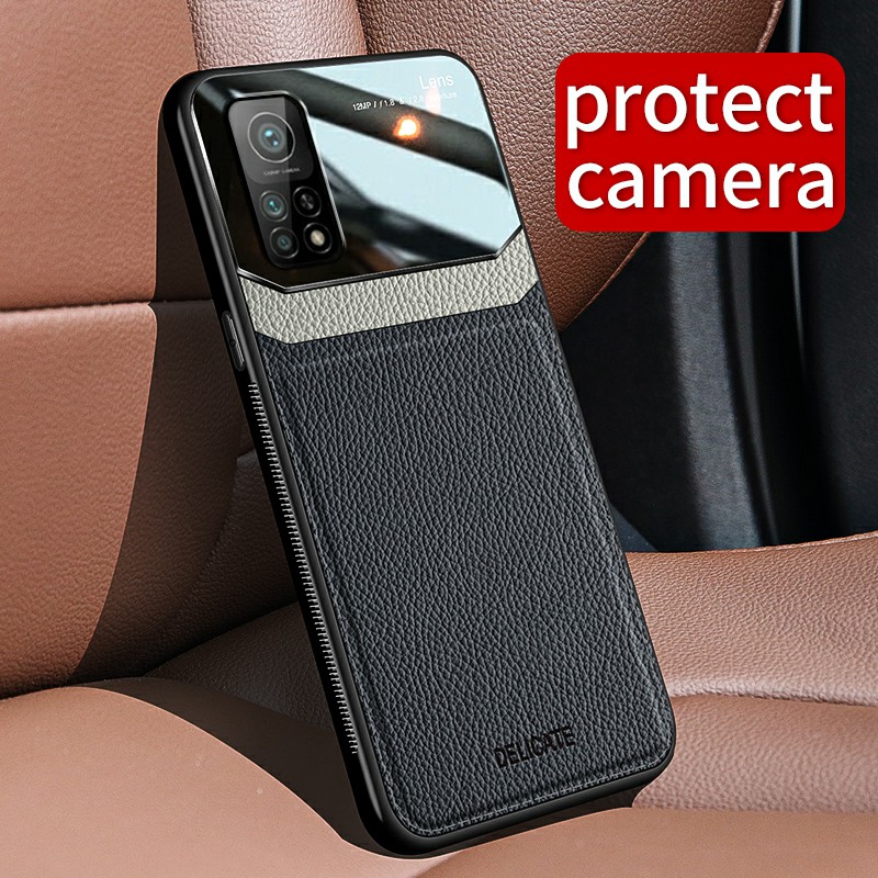 Ốp lưng Xiaomi Mi 10T Pro / Mi 10T / 11T / 11T Pro / 12T / K50 Ultra chống sốc da kính thời trang cao cấp