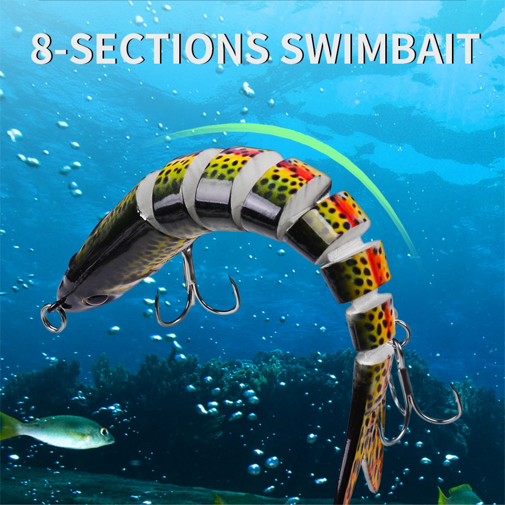 1 Mồi Câu Cá Nhân Tạo 8 Đoạn 13.5cm/19g 10cm/15.5g# Móc Câu Cá