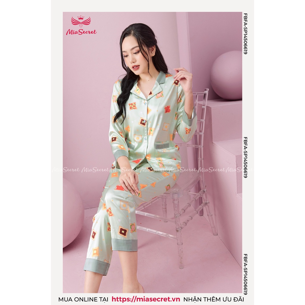 Bộ Đồ Ngủ Pyjama Mia Secret Lụa Thái Cao Cấp - Họa Tiết Bánh Mì Vuông Nhiều Màu Dài Tay - SP14506619 | BigBuy360 - bigbuy360.vn