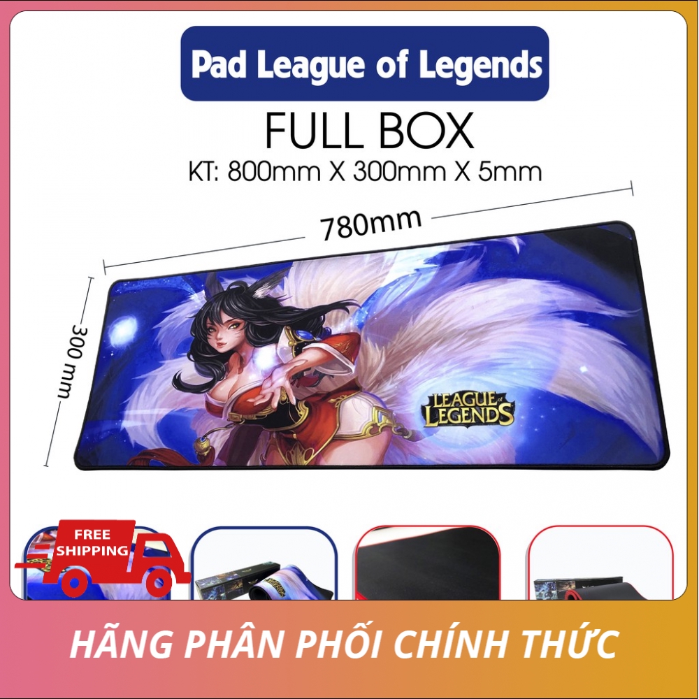 Miếng Lót Phím Chuột LOL ( Đại ) - Full Box (300x780x5mm) - Giao hình ngẫu nhiên
