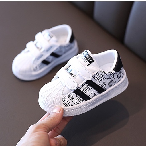 [HCM] Giày Thể Thao ADIDAS Kẻ Sọc Cho Bé Từ 1 - 6 Tuổi _ Quai Dán, Da Mềm, Gót Êm - Hàng Quảng Châu