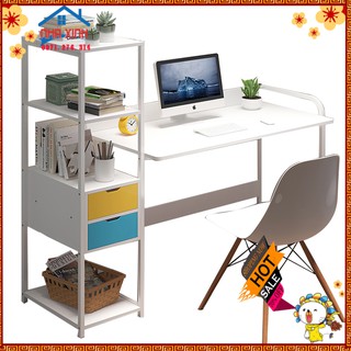 Bàn làm việc liền kệ sách có ngăn kéo 97x40x110cm