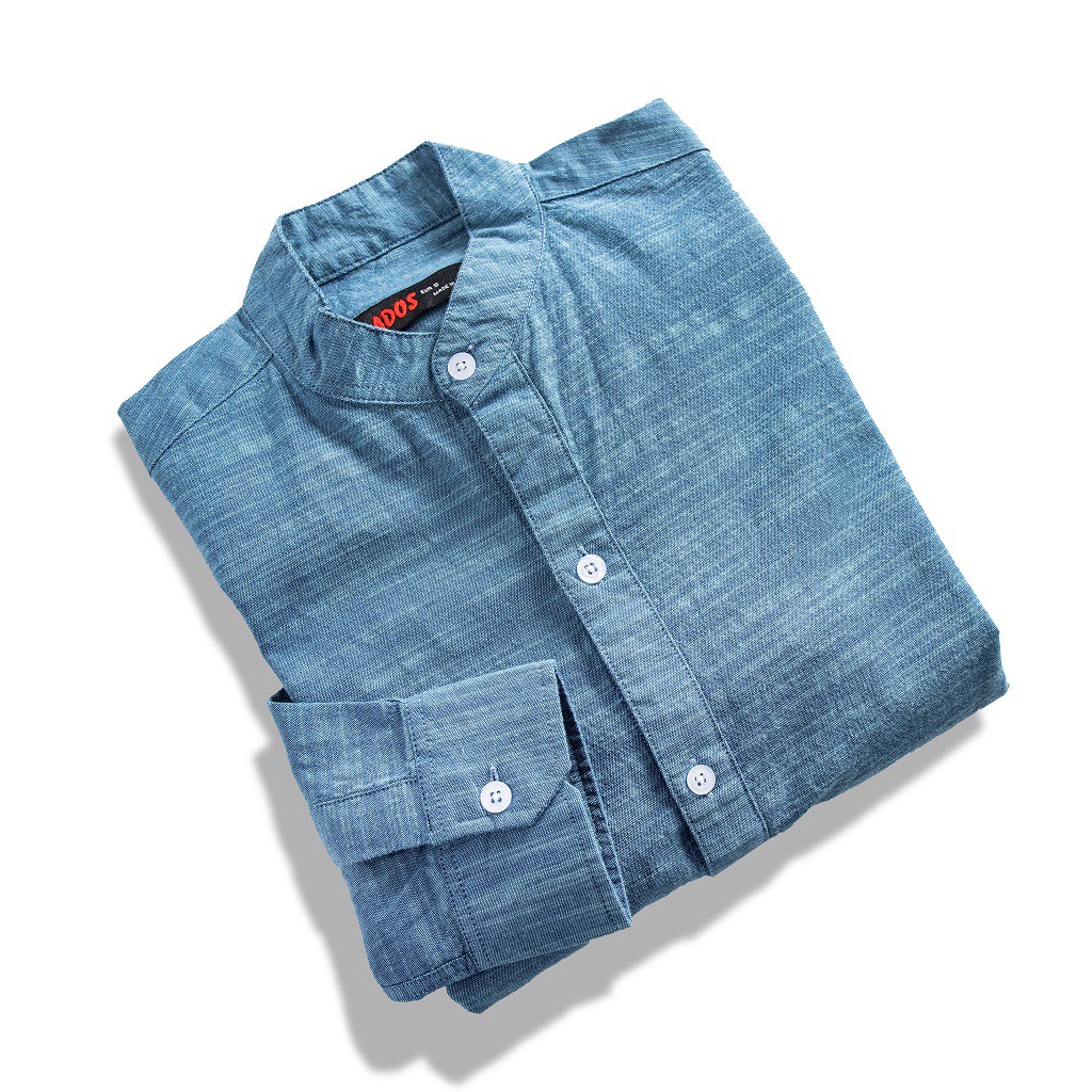 Áo sơ mi dài tay cổ trụ dành cho nam LADOS - 8057 chất vải Linen thô - Áo sơ mi nam thời trang | BigBuy360 - bigbuy360.vn