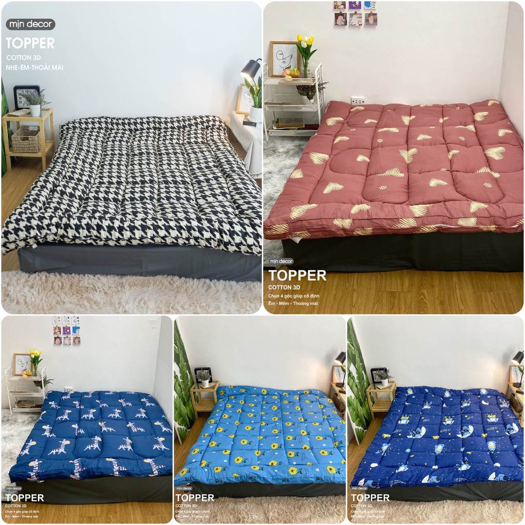 Tấm Topper ⚡FREESHIP⚡ Topper Hướng Dương Nệm Cao Cấp - Thiết Kế Mịn Decor