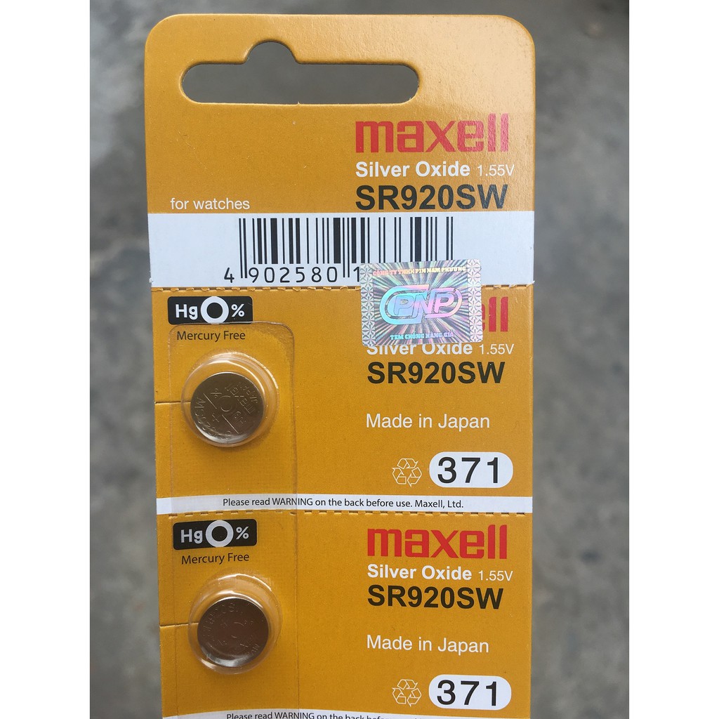 1 Vỉ 5 Viên Pin Maxell SR920SW - 371 Hàng Công Ty Có Tem Chống Giả Cho Đồng hồ Đeo Tay