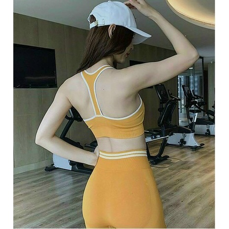 Set bộ đồ tập gym yoga nữ dệt kim ombre áo bra kèm mút quần đùi ngố cao cấp Bin Sports BL022