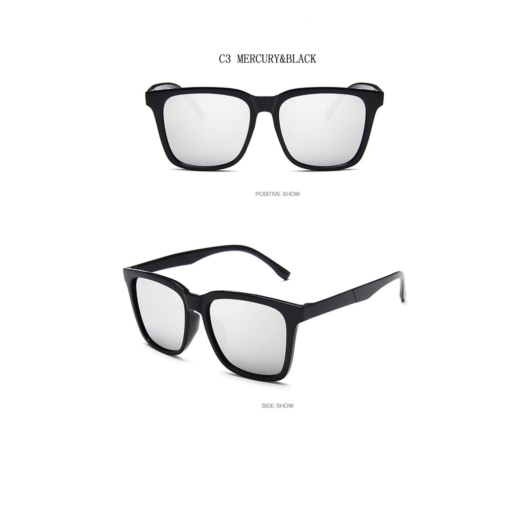 Kính Mát Gọng Vuông Bằng Nhựa Nhiều Màu Sắc Thời Trang Cho Nam
