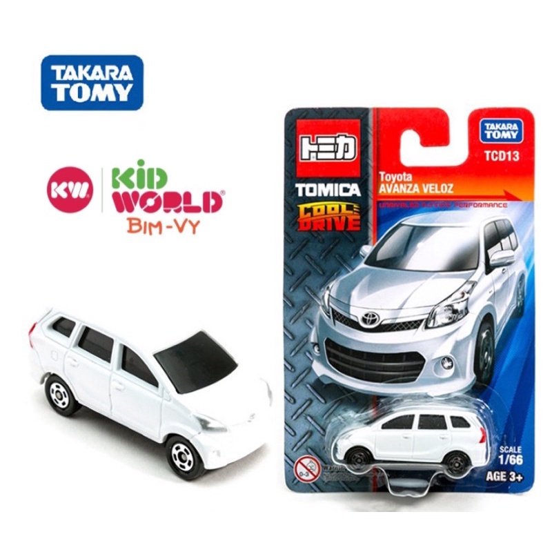 Xe mô hình Tomica Card Cool Drive Toyota Avanza Veloz TCD13. Made in China. Tỷ lệ 1:66.