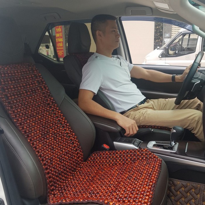 Sản Phẩm Đệm hạt gỗ tựa lưng massage lót ghế ô tô 100% gỗ Hương Nâu tự nhiên cao cấp HN-D .