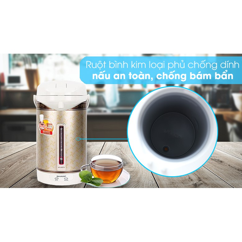 [HÀNG CHÍNH HÃNG]Bình thủy điện Sharp KP-30STV RB 2.9 lít