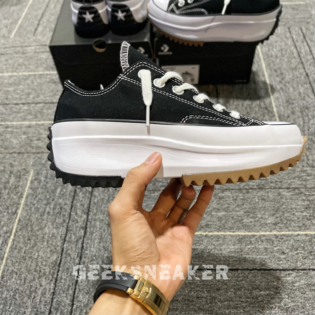 [GeekSneaker] Giày Cvs Run Star Hike Low Top Black | Giày Cvs x Jw Anderson cổ thấp màu đen | Giày thể thao | Sneaker