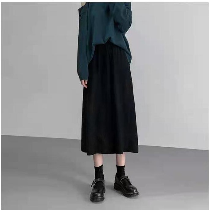 Chân Váy Dài Dáng Chữ a Lưng Cao Màu Trơn Thời Trang Mùa Thu Hàng Mới 2022 Dành Cho Bạn Nữ