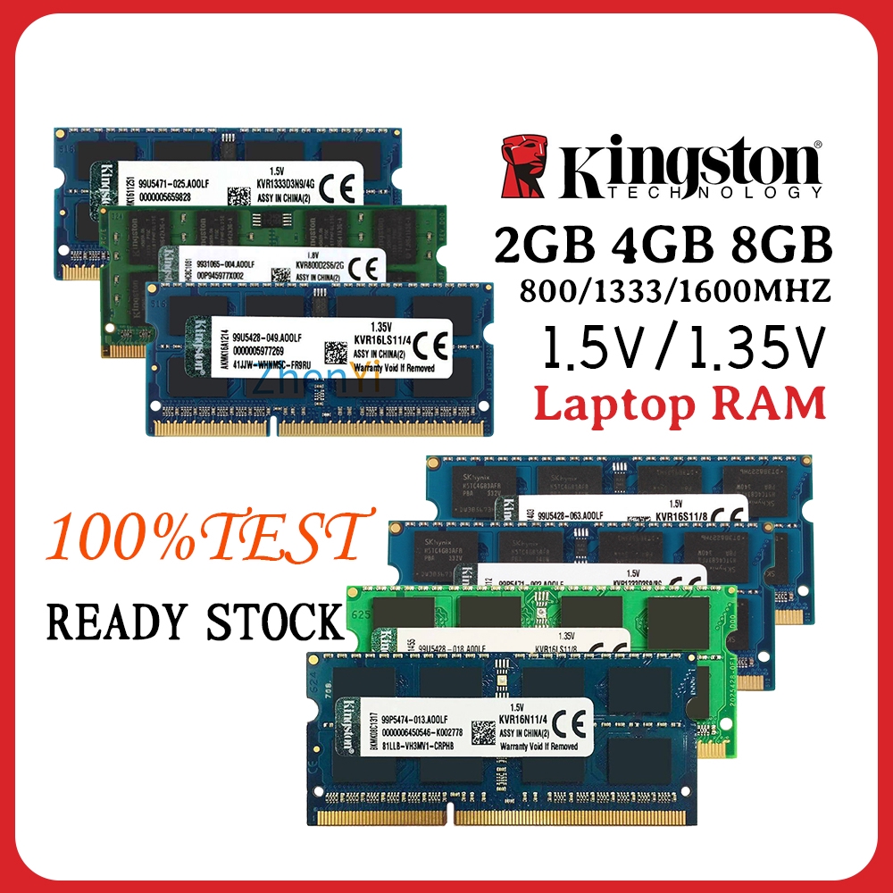 Bộ Nhớ RAM Kingston 4GB/8GB PC3 10600S 12800S 12800 DDR3 DDR3L 1333/1600MHz Cho Laptop