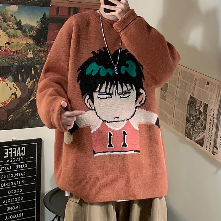 Áo Sweater Dệt Kim In Hoạt Hình Thời Trang Mùa Đông Dành Cho Nam