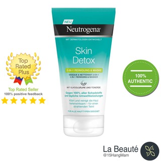 Neutrogena Skin Detox Masque Argile Purifiant 2-en-1 - Sản Phẩm 2 Trong 1 Sữa Rửa Mặt Kiêm Mặt Nạ Thanh Lọc Da 150ml