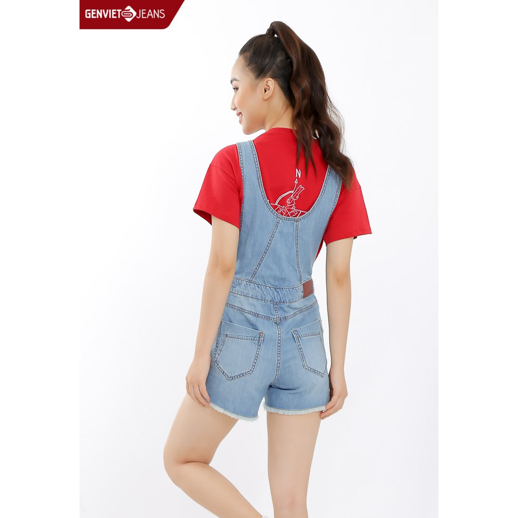 [Mã WABRLOW5 giảm 15% đơn 300K] Quần short yếm jeans TY424J506 GENVIET | BigBuy360 - bigbuy360.vn