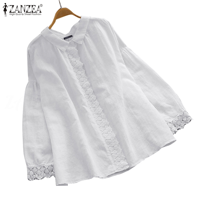 ZANZEA Áo Nữ Tay Dài Phối Ren Thời Trang Quyến Rũ