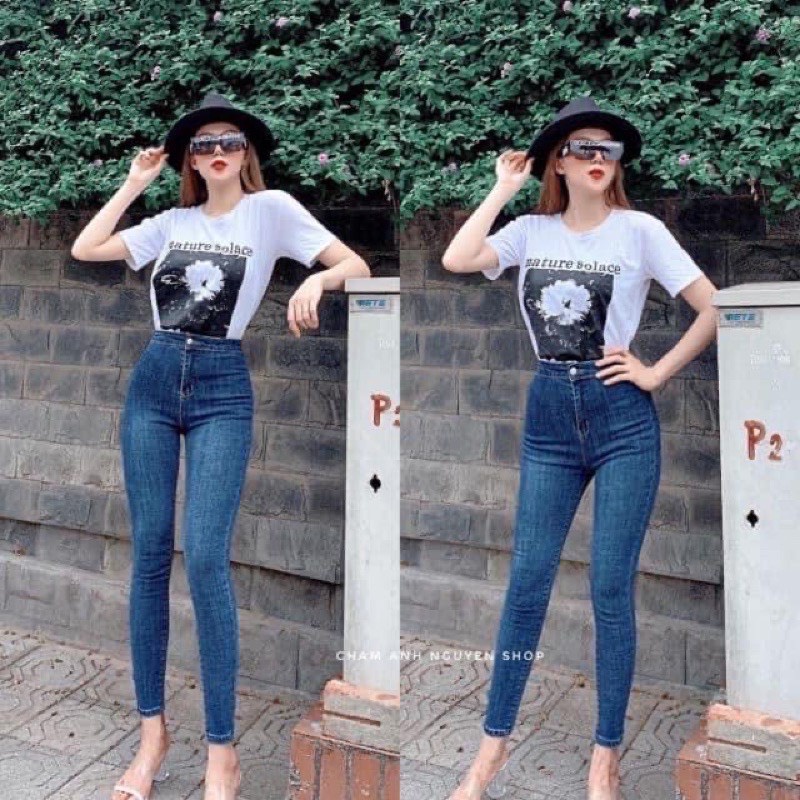 Quần jean nữ lưng cao co giãn 286 cool ngầu Quần bò cạp cao ôm sát khoe body cá tính