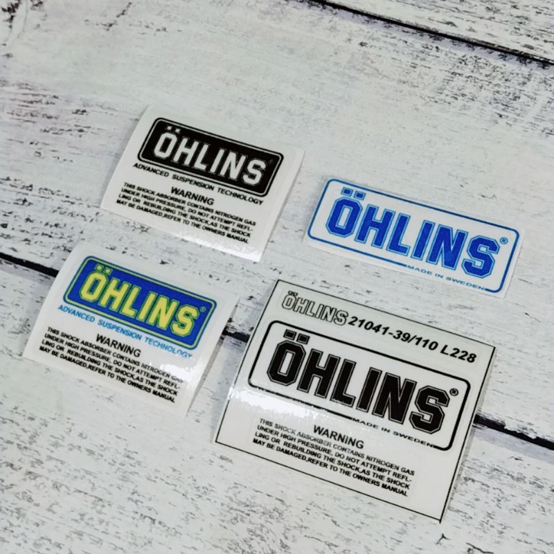 Tem decal trong suốt dán trang trí bình dầu phuộc OHLINS đủ mẫu