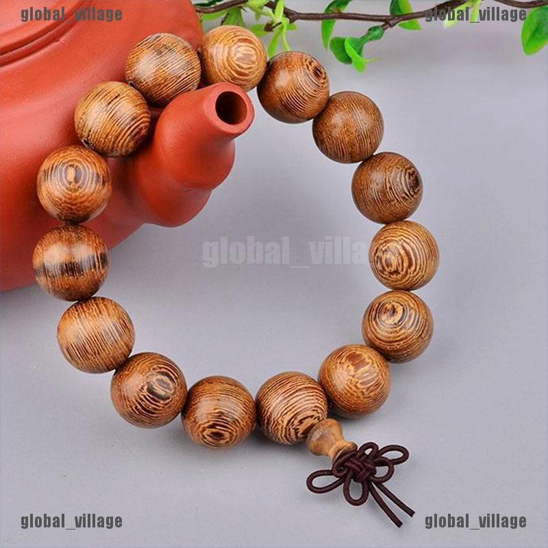Vòng Đeo Tay Mala Gỗ Tây Tạng 15mm Cầu Nguyện