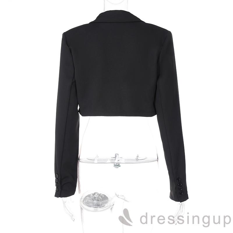 Áo Khoác Vest Dáng Ngắn Màu Sắc Thanh Lịch Cho Nữ