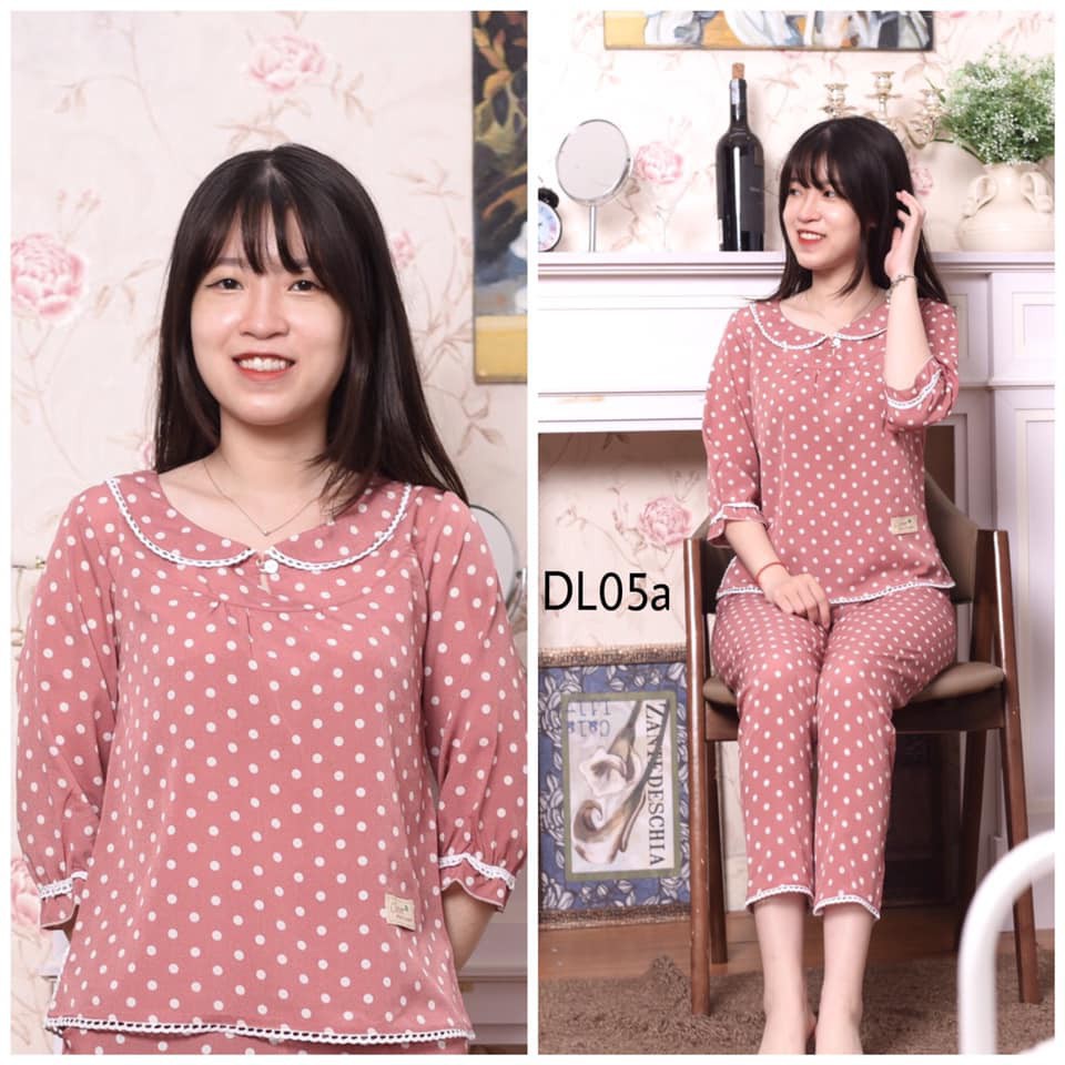 bộ thu đông tay lỡ chấm bị mặc nhà sang chảnh siêu cute
