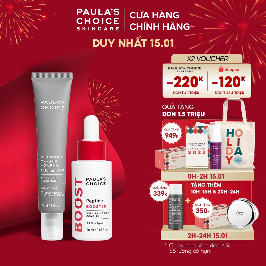 Bộ Kit trẻ hóa làn da duy trì sự sáng khỏe Paula's Choice - 9560.9550